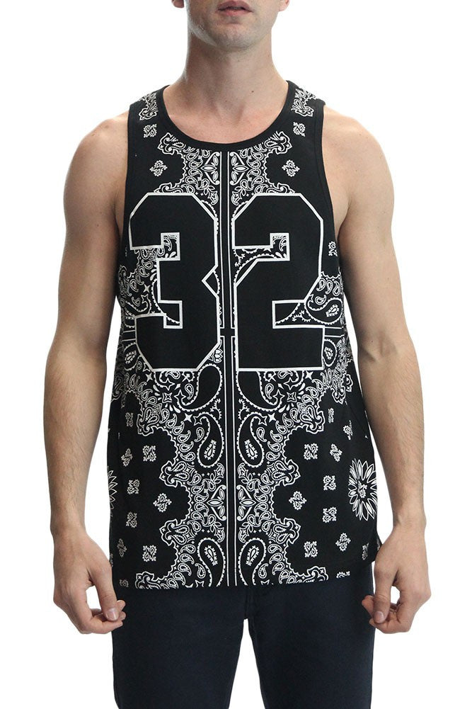 Number 32 Bandana Print Tank Top TT43