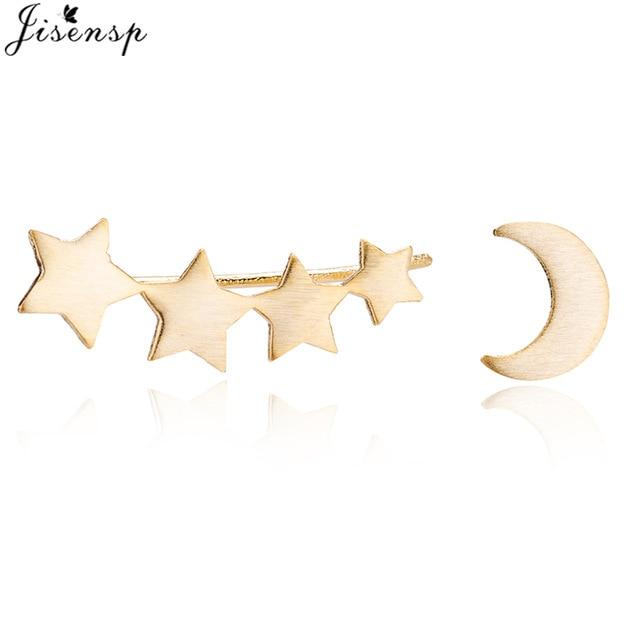 Jisensp Punk Waves Ear Climbers Earrings for Women Stud Earrings