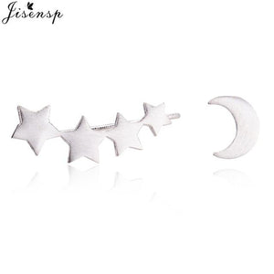 Jisensp Punk Waves Ear Climbers Earrings for Women Stud Earrings