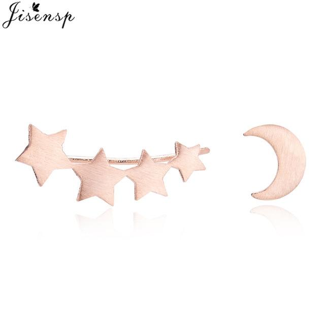 Jisensp Punk Waves Ear Climbers Earrings for Women Stud Earrings