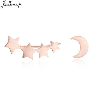 Jisensp Punk Waves Ear Climbers Earrings for Women Stud Earrings