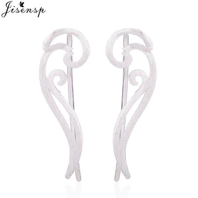 Jisensp Punk Waves Ear Climbers Earrings for Women Stud Earrings