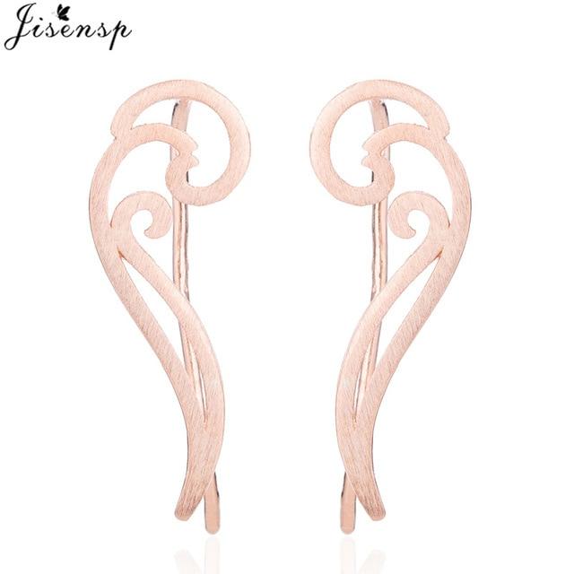 Jisensp Punk Waves Ear Climbers Earrings for Women Stud Earrings