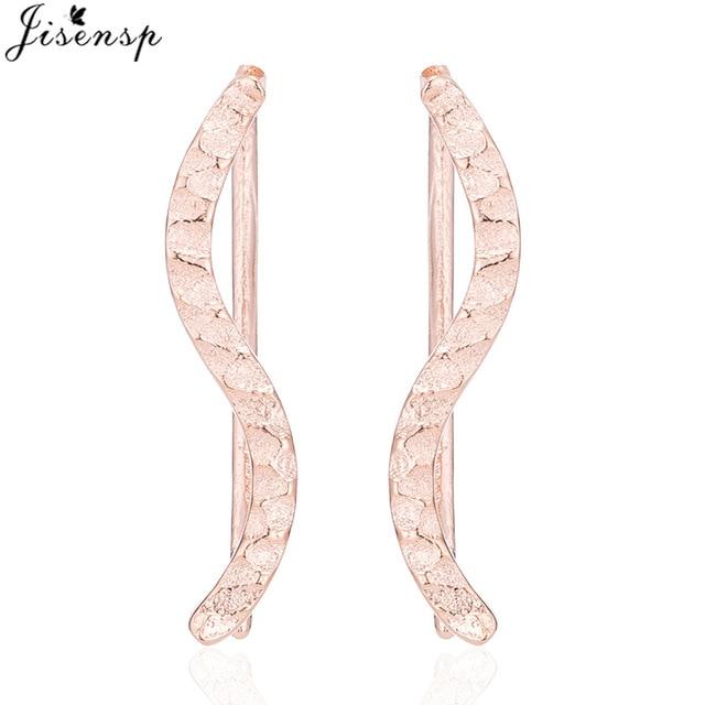 Jisensp Punk Waves Ear Climbers Earrings for Women Stud Earrings