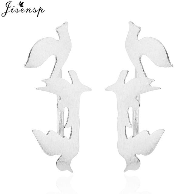 Jisensp Punk Waves Ear Climbers Earrings for Women Stud Earrings