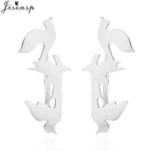 Jisensp Punk Waves Ear Climbers Earrings for Women Stud Earrings