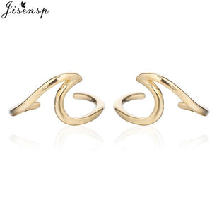 Jisensp Punk Waves Ear Climbers Earrings for Women Stud Earrings