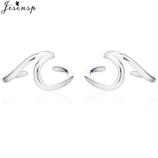 Jisensp Punk Waves Ear Climbers Earrings for Women Stud Earrings