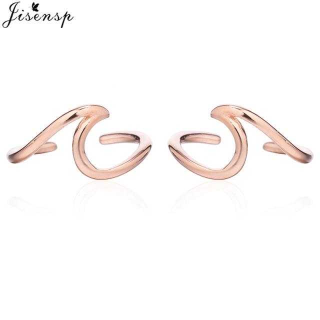 Jisensp Punk Waves Ear Climbers Earrings for Women Stud Earrings