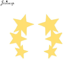 Jisensp Punk Waves Ear Climbers Earrings for Women Stud Earrings