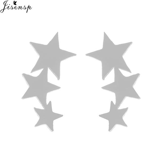 Jisensp Punk Waves Ear Climbers Earrings for Women Stud Earrings