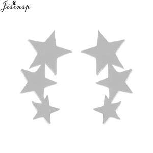 Jisensp Punk Waves Ear Climbers Earrings for Women Stud Earrings