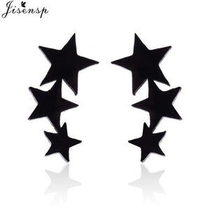 Jisensp Punk Waves Ear Climbers Earrings for Women Stud Earrings