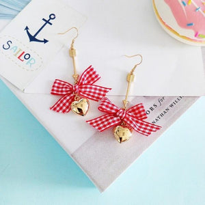 Fashion woman earrings eardrop sweet heart Bowknot earrings Long dangler