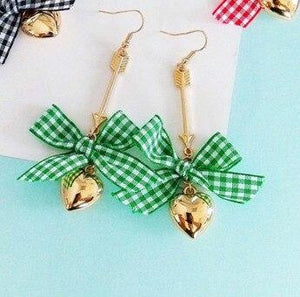 Fashion woman earrings eardrop sweet heart Bowknot earrings Long dangler