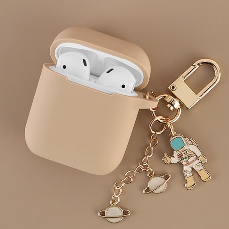 Cosmic Astronaut Spaceman Silicone Case for Apple Airpods 1 2  Accessories Case Protective Cover Bag Box Earphone Case Key ring