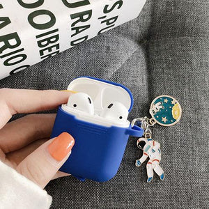 Cosmic Astronaut Spaceman Silicone Case for Apple Airpods 1 2  Accessories Case Protective Cover Bag Box Earphone Case Key ring