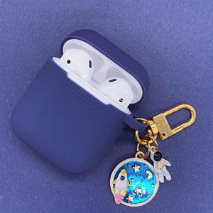 Cosmic Astronaut Spaceman Silicone Case for Apple Airpods 1 2  Accessories Case Protective Cover Bag Box Earphone Case Key ring