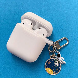 Cosmic Astronaut Spaceman Silicone Case for Apple Airpods 1 2  Accessories Case Protective Cover Bag Box Earphone Case Key ring