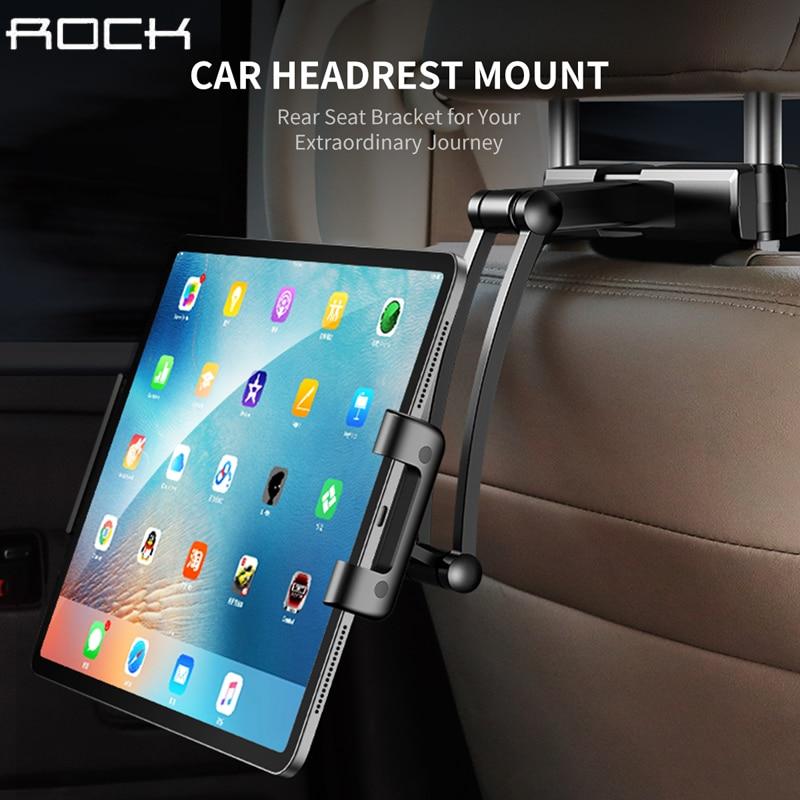 Rock Car Back Seat Tablet Stand Headrest Mount Holder for iPad Air 2 3 4 5 6 Mini 1 2 3 Tablet PC Holders For Xiaomi Huawei Pad