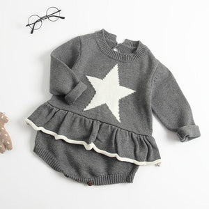 Sodawn Spring Autumn Fashion Baby Girls Clothes Long Sleeve Knit Sweater+Shorts Sets