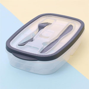 Plastic Bento Box Meal Storage Food Prep Lunch Box 2 Compartment Reusable Microwavable Containers Home Lunchbox