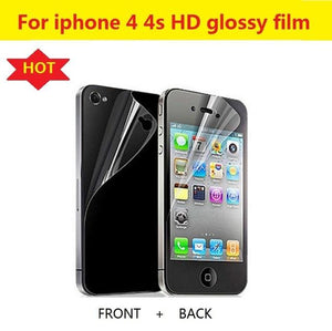 1 Pair (front+back) HD LCD clear glossy film For iphone 4 4G 4S 5 5g 5s 6 6s 6s 7 x 8 10 plus screen protector film guard