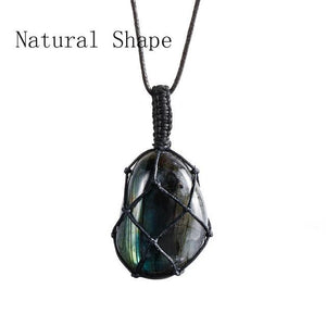 Dragons Heart Labradorite Necklace Natural Stone Pendant