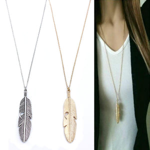 Simple Classic pendant Necklace Feather Necklace