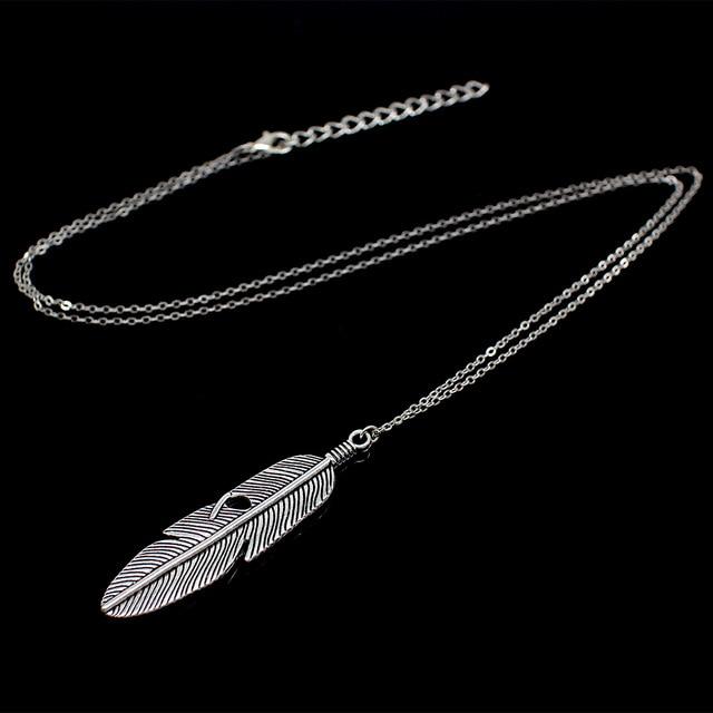 Simple Classic pendant Necklace Feather Necklace