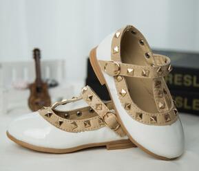 Girls Sandals Kids Leather Shoes Children Rivets Leisure Sneakers