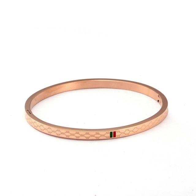 Trendy Stainless Steel Bangles Red and Green Charm