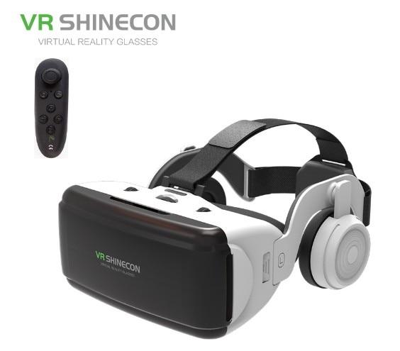 VR SHINECON BOX 5 Mini VR Glasses 3D G 06E Glasses Virtual Reality Glasses VR Headset For Google cardboard with headphone