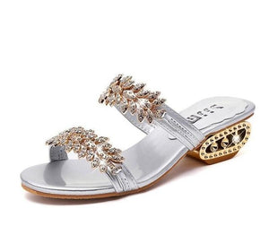 summer beach sandals Fashion women Rhinestone outdoor slippers