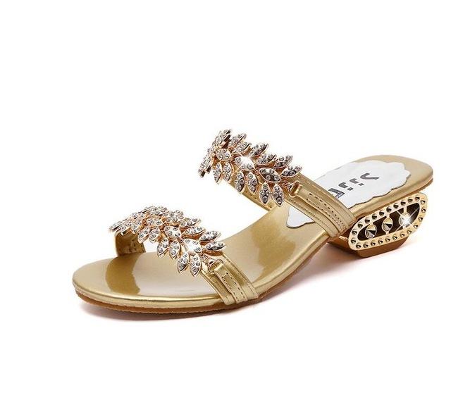 summer beach sandals Fashion women Rhinestone outdoor slippers