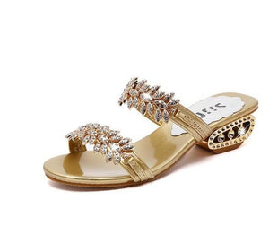 summer beach sandals Fashion women Rhinestone outdoor slippers