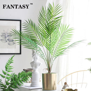 9 Fork Fake Plant Artificial Palm Tree Leaves Bouquet Tropical False Bamboo Plastic Leaf Branches For Garden Jungle Party Decor