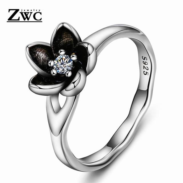 ZWC 2019 Fashion Classic Six Claw AAA Zircon Wedding Rings for women