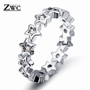 ZWC 2019 Fashion Classic Six Claw AAA Zircon Wedding Rings for women