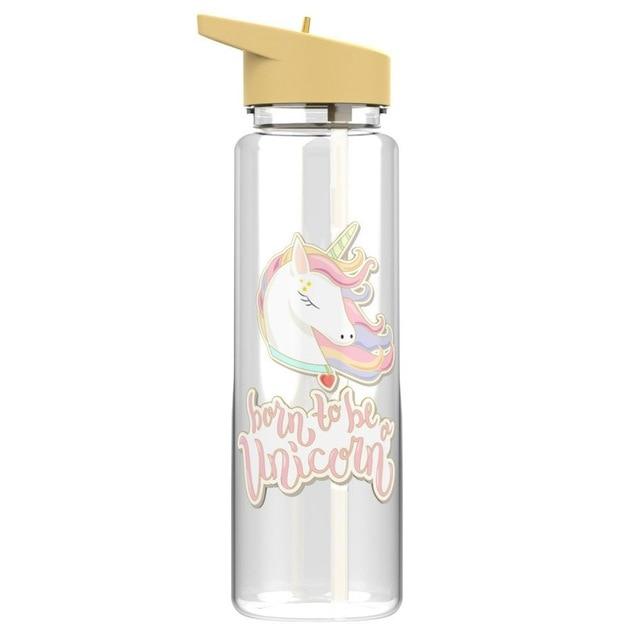 Bpa Free 750ml 100%Tritan Sports Outdoor Straw Water Bottle With Flamingos Printing My Drink Juice Handle The Unicorn Kettle