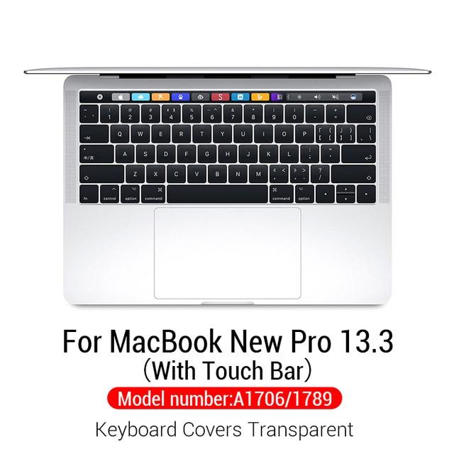 PZOZ Silicone Keyboard Cover Protector Skin For Apple Macbook Pro MAC 15 Air 13 With Touch Bar Soft keyboard Transparent Case