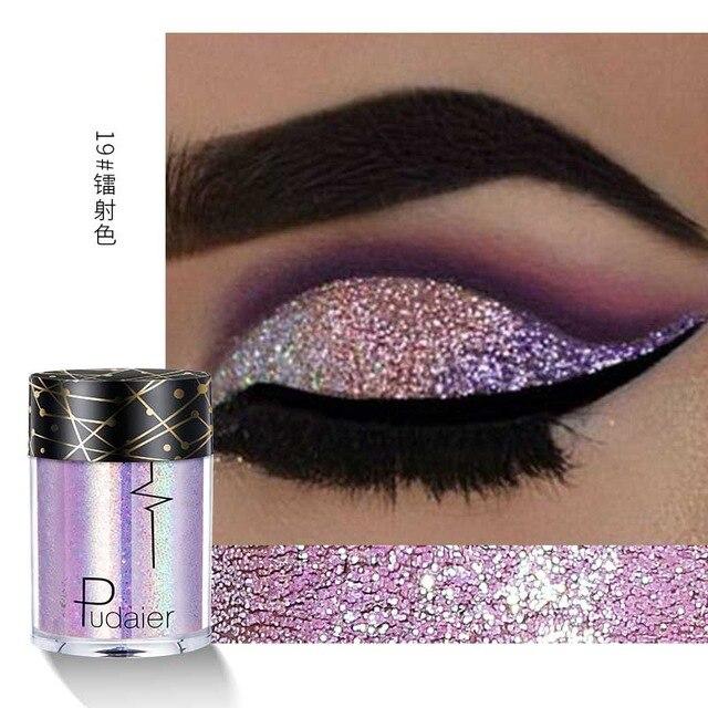 Pudaier Shimmer Holographic Sequins Glitter Tattoo Glitter Eyes Skin Highlighter Festival Pigment for Face Lips Body Glitter