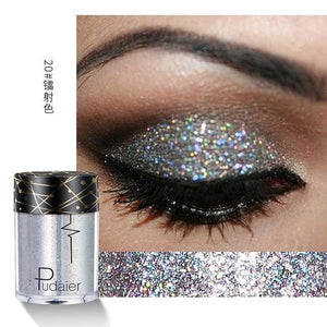 Pudaier Shimmer Holographic Sequins Glitter Tattoo Glitter Eyes Skin Highlighter Festival Pigment for Face Lips Body Glitter