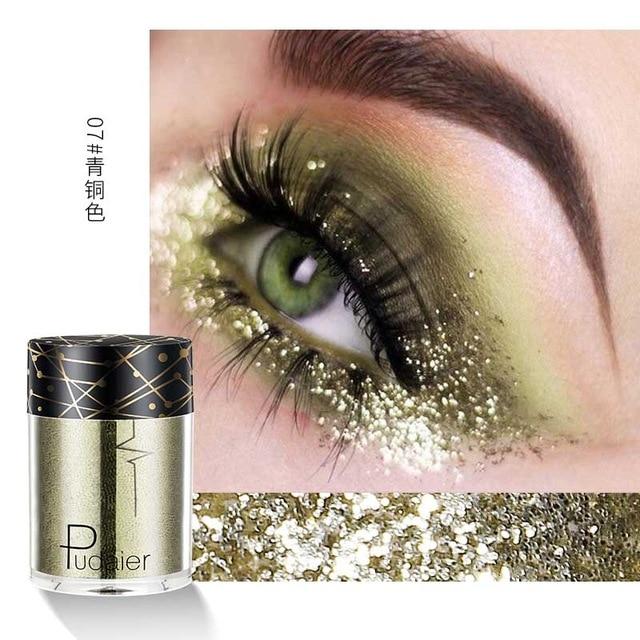 Pudaier Shimmer Holographic Sequins Glitter Tattoo Glitter Eyes Skin Highlighter Festival Pigment for Face Lips Body Glitter