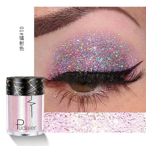 Pudaier Shimmer Holographic Sequins Glitter Tattoo Glitter Eyes Skin Highlighter Festival Pigment for Face Lips Body Glitter