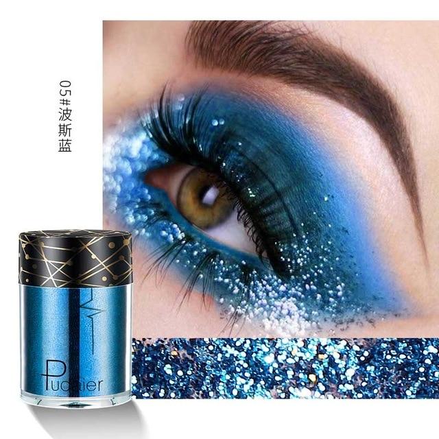 Pudaier Shimmer Holographic Sequins Glitter Tattoo Glitter Eyes Skin Highlighter Festival Pigment for Face Lips Body Glitter