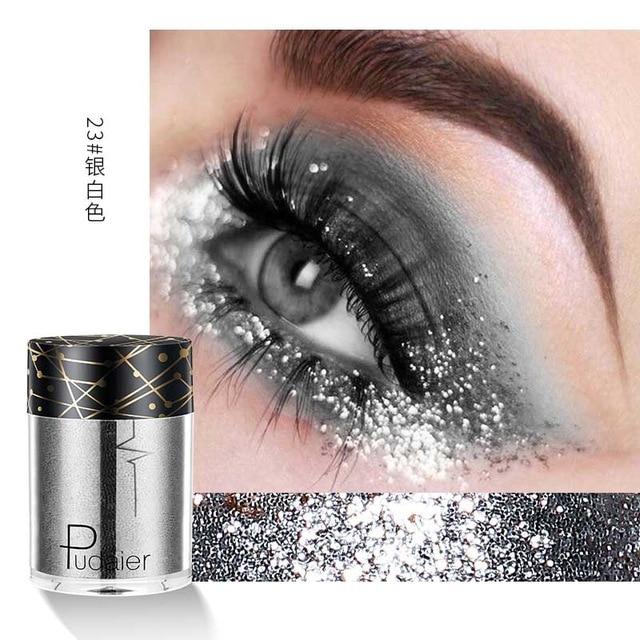 Pudaier Shimmer Holographic Sequins Glitter Tattoo Glitter Eyes Skin Highlighter Festival Pigment for Face Lips Body Glitter