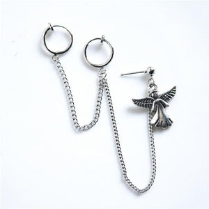 1PC European Style Fashion Vintage Long Chain Cross Zipper Drop Earrings