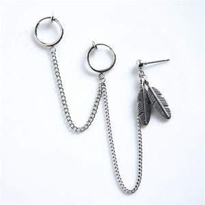 1PC European Style Fashion Vintage Long Chain Cross Zipper Drop Earrings