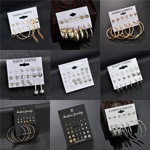 Modyle 2019 New Fashion 12 pairs/set White Simulated Pearl Stud Earrings